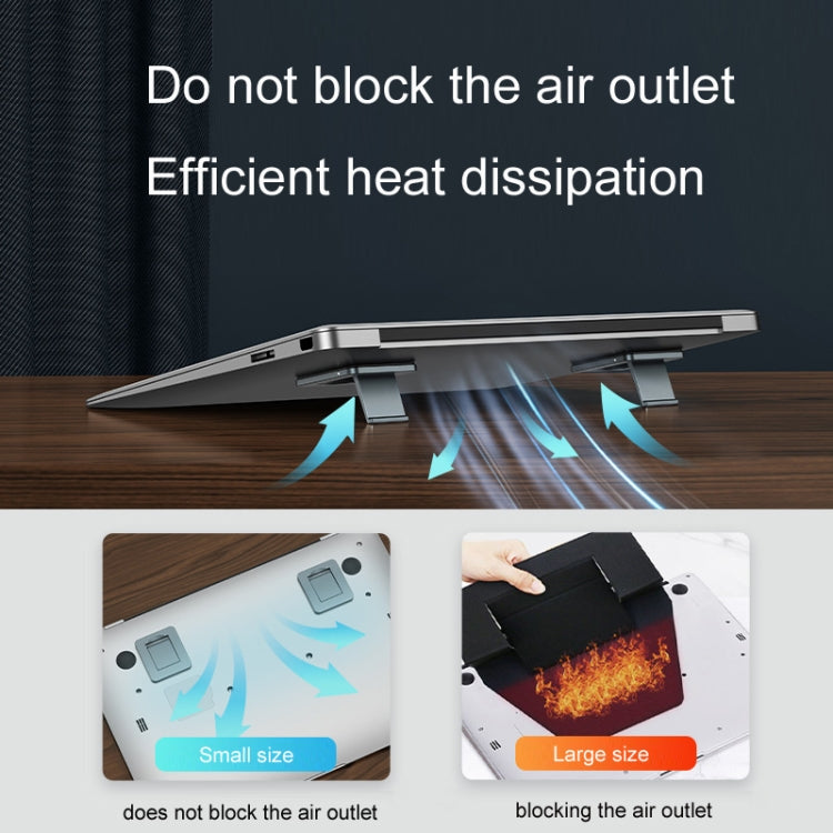 Oatsbasf 03321 Notebook Computer Invisible Height Increase Bracket Desktop Folding Storage Radiator(Silver)