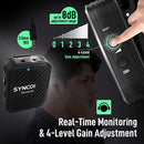 SYNCO Engragal Wireless Microphone System 2.4GHz Interview Lavalier Lapel Mic Receiver Kit For Phones DSLR Tablet Camcorder,Configuration G1 (A2)