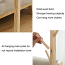 Solid Wood Floor Coat Rack Living Room Bedroom Clothes Organizing Storage Rack(Coffee)