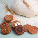 Bread Baguette Round Knife Wooden Double-Sided Bread Trimming Knife With 5 Blades, Specification: Flower Pear Wood