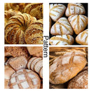Bread Baguette Round Knife Wooden Double-Sided Bread Trimming Knife With 5 Blades, Specification: Flower Pear Wood