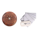 Bread Baguette Round Knife Wooden Double-Sided Bread Trimming Knife With 5 Blades, Specification: Pattern 1 Flower Pear Wood