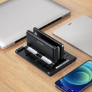 Oatsbasf 03670 Laptop Stand Storage Stand Computer Desktop Vertical Cooling Base, Colour: Black Upgrade)