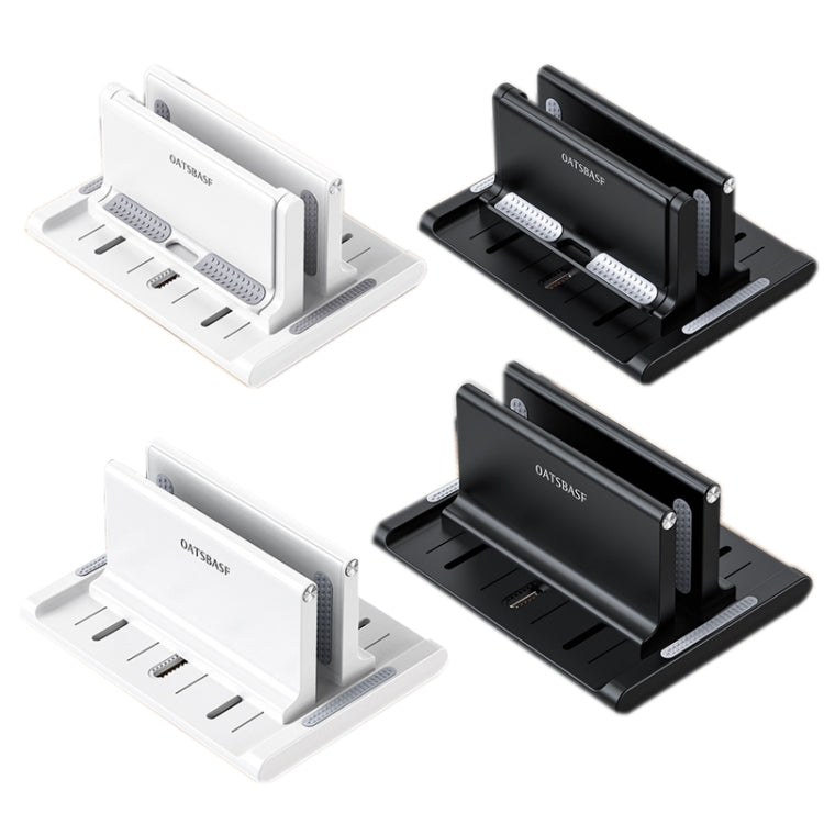 Oatsbasf 03670 Laptop Stand Storage Stand Computer Desktop Vertical Cooling Base, Colour: Black Upgrade)