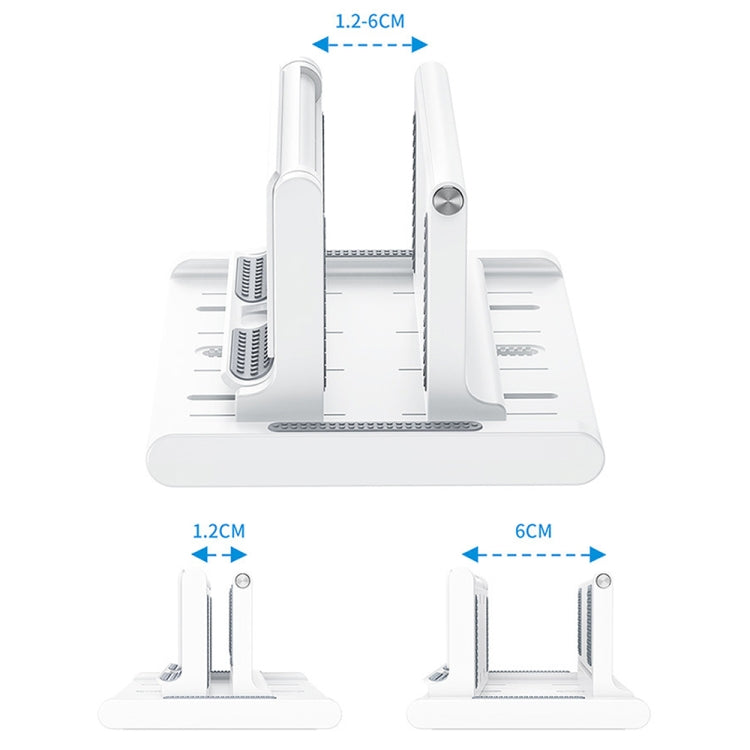 Oatsbasf 03670 Laptop Stand Storage Stand Computer Desktop Vertical Cooling Base, Colour: Black Upgrade)