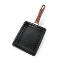 JBY-6658 Small Frying Pan Tamagoyaki Pan Maifanshi Non-Stick Frying Pan Square Omelette Pan,Size: Large(Imitation Wood Grain Handle)