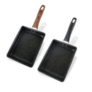 JBY-6658 Small Frying Pan Tamagoyaki Pan Maifanshi Non-Stick Frying Pan Square Omelette Pan,Size: Large(Imitation Wood Grain Handle)