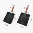 JBY-6658 Small Frying Pan Tamagoyaki Pan Maifanshi Non-Stick Frying Pan Square Omelette Pan,Size: Large(Imitation Wood Grain Handle)