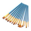Zhu Ting 2 Set Student Nylon Wool Multifunctional Watercolor Brush(13 PCS/Set Pearl Blue)