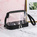 2 PCS Large-Capacity Dry And Wet Separation Waterproof Wash Transparent Bag Travel Cosmetic Storage Bag(Transparent black)