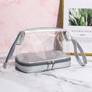 2 PCS Large-Capacity Dry And Wet Separation Waterproof Wash Transparent Bag Travel Cosmetic Storage Bag(Transparent gray)