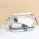 2 PCS Large-Capacity Dry And Wet Separation Waterproof Wash Transparent Bag Travel Cosmetic Storage Bag(Transparent gray)