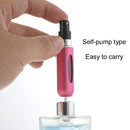 5 PCS 5ml Mini Perfume Spray Bottle With Bottom Filling Self-Pump Type Travel Portable Sub-Bottling Bottle Random Colour Delivery