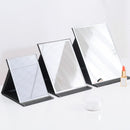 3 PCS Folding Portable High-definition Makeup Mirror PU Leather Desktop Vanity Mirror,Size: Extra Large (White)