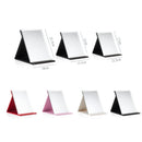 3 PCS Folding Portable High-definition Makeup Mirror PU Leather Desktop Vanity Mirror,Size: Large (Red)