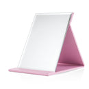 3 PCS Folding Portable High-definition Makeup Mirror PU Leather Desktop Vanity Mirror,Size: Large (Pink)