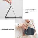 3 PCS Folding Portable High-definition Makeup Mirror PU Leather Desktop Vanity Mirror,Size: Medium (White)