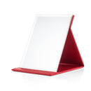 3 PCS Folding Portable High-definition Makeup Mirror PU Leather Desktop Vanity Mirror,Size: Medium (Red)