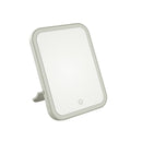 2 PCS LED Makeup Mirror With Lamp Fill Light Dormitory Desktop Dressing Mirror Female Folding Portable Small Mirror,Style: Plug-in Monochromatic Light (White)