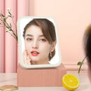 2 PCS LED Makeup Mirror With Lamp Fill Light Dormitory Desktop Dressing Mirror Female Folding Portable Small Mirror,Style: Plug-in Monochromatic Light (White)