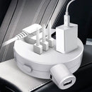QC3.0 Car 12V 24V To 110V 220V Multi-function Inverter(White Round)