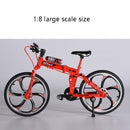1:8 Scale Simulation Alloy Bicycle Model Mini Bicycle Toy Decoration(Race Bike-Yellow)