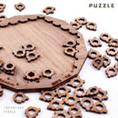 Wooden Adult High Difficulty Brain Burning Irregular Puzzle(Dark Blue)