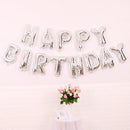 2 PCS 16 Inch Happy Birthday Letter Aluminum Film Balloon Birthday Party Decoration Specificationï¼š(Classic Silver)