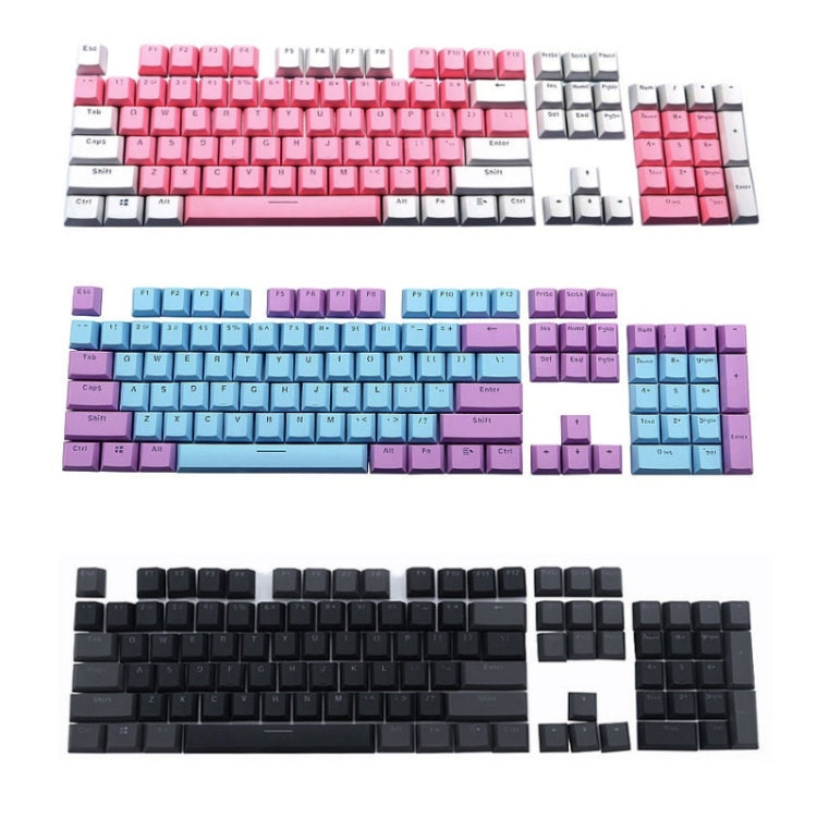 104-Keys Two-Color Mold Transparent PBT Keycap Mechanical Keyboard(Blue Purple)