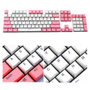104-Keys Two-Color Mold Transparent PBT Keycap Mechanical Keyboard(White Pink)