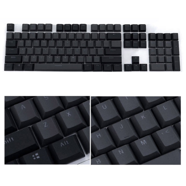 104-Keys Two-Color Mold Transparent PBT Keycap Mechanical Keyboard(Gray Black)