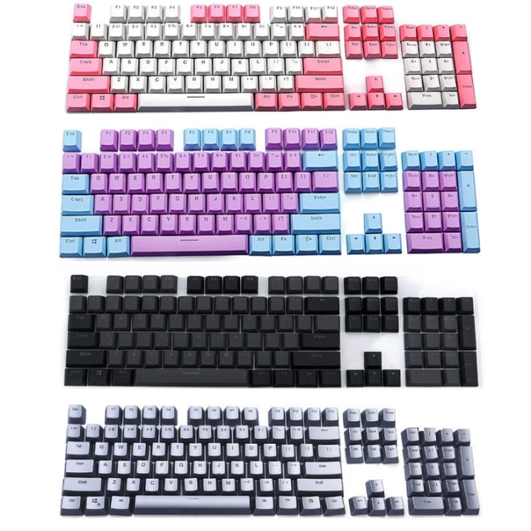104-Keys Two-Color Mold Transparent PBT Keycap Mechanical Keyboard(Silver)