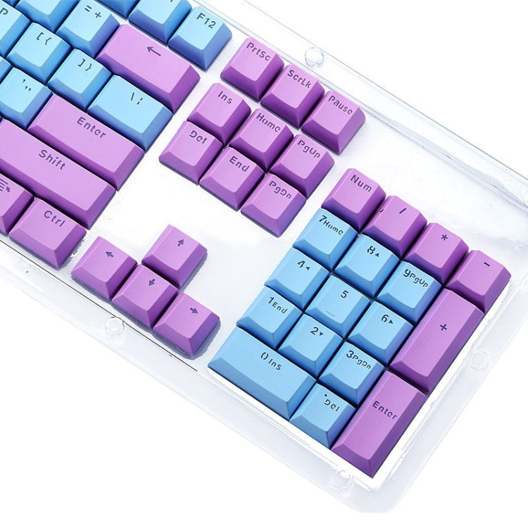 104-Keys Two-Color Mold Transparent PBT Keycap Mechanical Keyboard(Purple Blue)