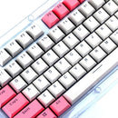 104-Keys Two-Color Mold Transparent PBT Keycap Mechanical Keyboard(White Pink)