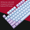 104-Keys Two-Color Mold Transparent PBT Keycap Mechanical Keyboard(Purple Blue)