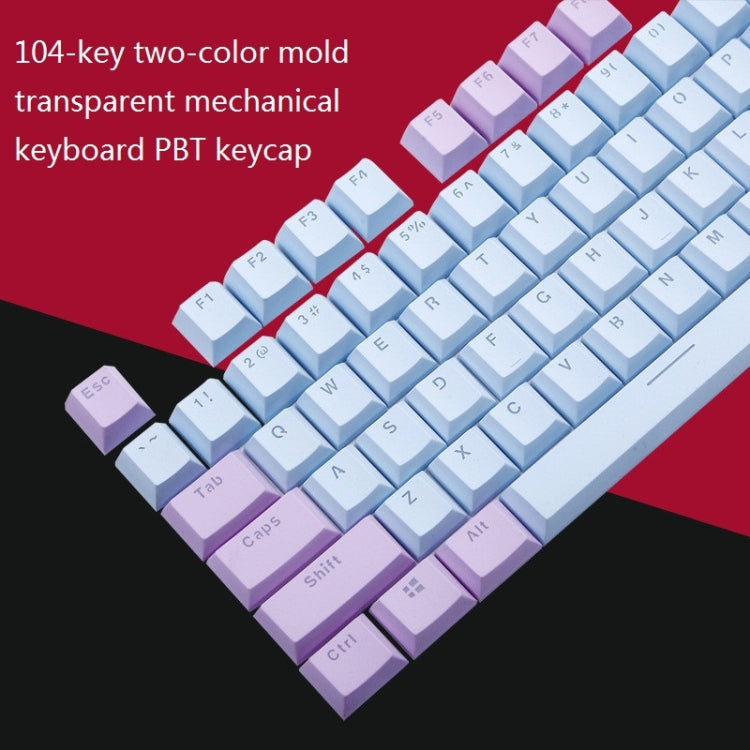104-Keys Two-Color Mold Transparent PBT Keycap Mechanical Keyboard(Dark Grey)