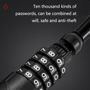 WEST BIKING YP0705063 Bicycle Lock Motorcycle Helmet Lock Anti-Theft Password Cable Lock(Black)