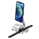 Y5 3 in 1 15W Max Folding Wireless Charging Bracket Fast Charger for iPhone & iWatchs & AirPods & Other Smart Phones(Silver)