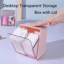 3 PCS HZ006 Desktop Transparent Double-Layer Cotton Swabs And Dustproof Storage Box With Lid(White)