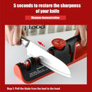 4- In-1 Adjustable Manual Knife Sharpener Multifunctional Knife Sharpener(Gray Red)