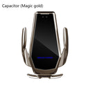 H10 15W Automatic Wireless Charging Car Mobile Phone Bracket, Style: Capacitor(Magic Gold)