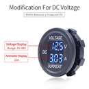 2 In 1 Modified Car Double Digital Voltage Current Table Measuring Instrument(Red Light)