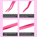 6 PCS Stainless Steel Marriage Accepted Eyelashes Tweezers Eyebrow Combing Tweezers, Color Classification: Pink