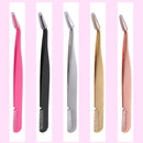 6 PCS Stainless Steel Marriage Accepted Eyelashes Tweezers Eyebrow Combing Tweezers, Color Classification: Golden