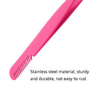 6 PCS Stainless Steel Marriage Accepted Eyelashes Tweezers Eyebrow Combing Tweezers, Color Classification: Silver (PVC Tube)
