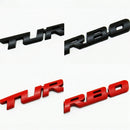 8 PCS Car Alloy Modified Turbocharged TURBO Metal Car Sticker Sports Body Sticker Car Tail Label Side Decoration Sticker, Model: Small 10 X 1cm(Black)