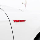 8 PCS Car Alloy Modified Turbocharged TURBO Metal Car Sticker Sports Body Sticker Car Tail Label Side Decoration Sticker, Model: Small 10 X 1cm(Black)