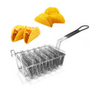 Stainless Steel Taco Tortilla Crust V-Shaping Tool ,Style: 6 Grid Fried Basket