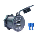 KWG-P1 Car Motorcycle Ship Modified USB Charger 5V 3.1A With Blue LED Lamp Display Waterproof And Dustproof Car Charger