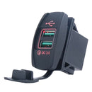 F3 Ship Type Car Dual USB Charger QC3.0 Fast Charge Switch Socket Modified 12V Car Charger(Red Light)